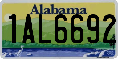 AL license plate 1AL6692