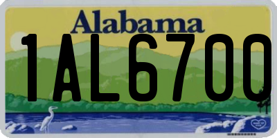 AL license plate 1AL6700