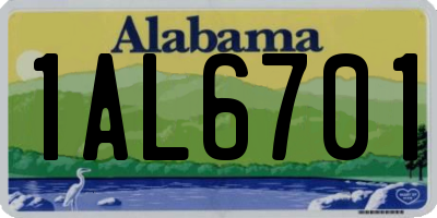 AL license plate 1AL6701