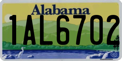 AL license plate 1AL6702
