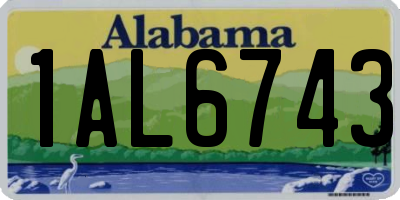 AL license plate 1AL6743