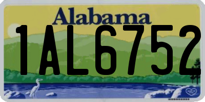 AL license plate 1AL6752
