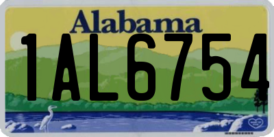 AL license plate 1AL6754