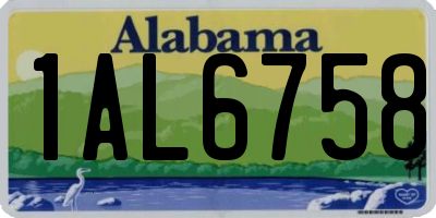 AL license plate 1AL6758