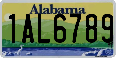 AL license plate 1AL6789