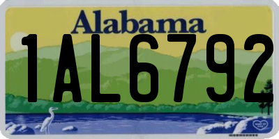 AL license plate 1AL6792