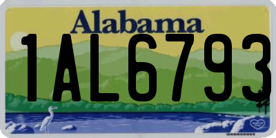 AL license plate 1AL6793