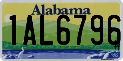 AL license plate 1AL6796
