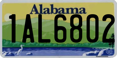 AL license plate 1AL6802