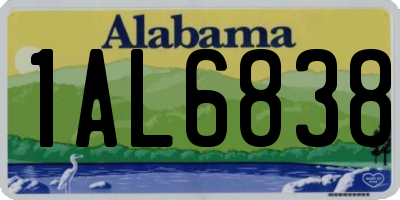 AL license plate 1AL6838