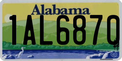 AL license plate 1AL6870