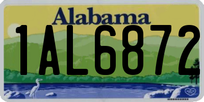 AL license plate 1AL6872