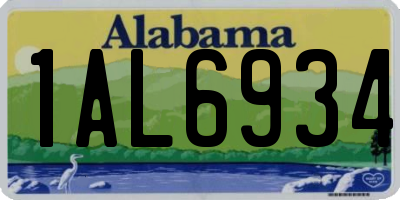 AL license plate 1AL6934