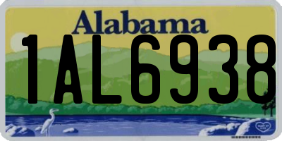 AL license plate 1AL6938