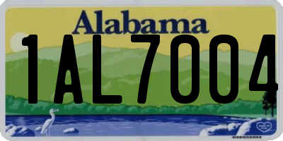 AL license plate 1AL7004