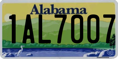 AL license plate 1AL7007