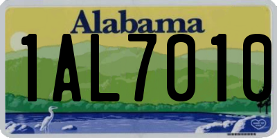 AL license plate 1AL7010