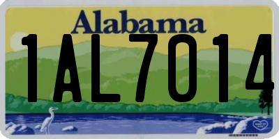 AL license plate 1AL7014