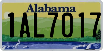 AL license plate 1AL7017