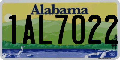 AL license plate 1AL7022