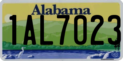 AL license plate 1AL7023