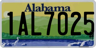AL license plate 1AL7025