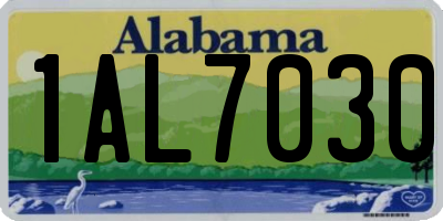 AL license plate 1AL7030