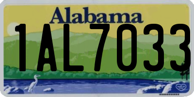 AL license plate 1AL7033