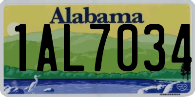 AL license plate 1AL7034