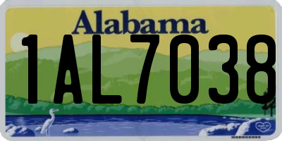 AL license plate 1AL7038