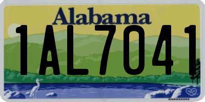 AL license plate 1AL7041