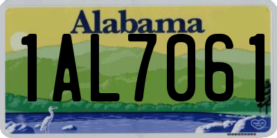 AL license plate 1AL7061