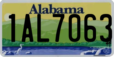AL license plate 1AL7063