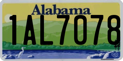 AL license plate 1AL7078