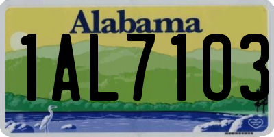 AL license plate 1AL7103