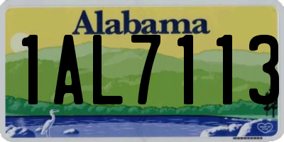 AL license plate 1AL7113