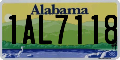 AL license plate 1AL7118