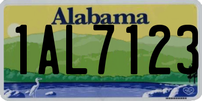 AL license plate 1AL7123