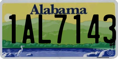 AL license plate 1AL7143