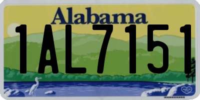 AL license plate 1AL7151