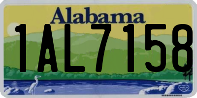 AL license plate 1AL7158