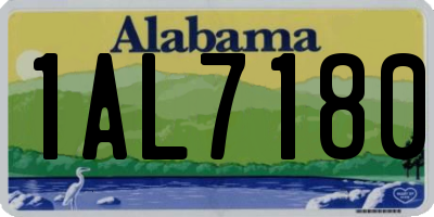 AL license plate 1AL7180
