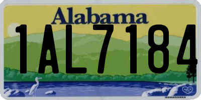 AL license plate 1AL7184