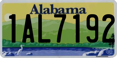 AL license plate 1AL7192