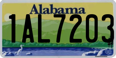 AL license plate 1AL7203