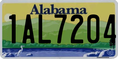 AL license plate 1AL7204