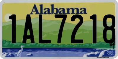 AL license plate 1AL7218