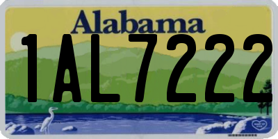 AL license plate 1AL7222