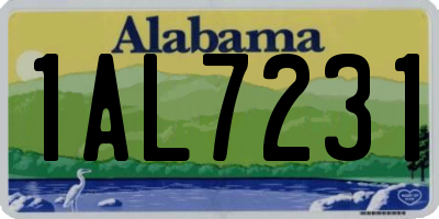 AL license plate 1AL7231