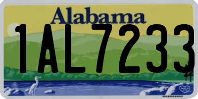 AL license plate 1AL7233